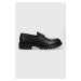 Kožené mokasíny Calvin Klein MOCCASIN W/ BOLD LOGO pánské, černá barva, HM0HM01245