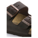 Kožené pantofle Birkenstock Arizona dámské, hnědá barva, 52533