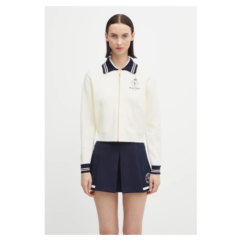 Kardigan Sporty & Rich Crown Tennis Zipped dámský, bílá barva, CA006621202WH06