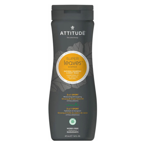 ATTITUDE Super Leaves 2v1 přírodní pánský šampon a tělové mýdlo s detoxikačním účinkem 473 ml