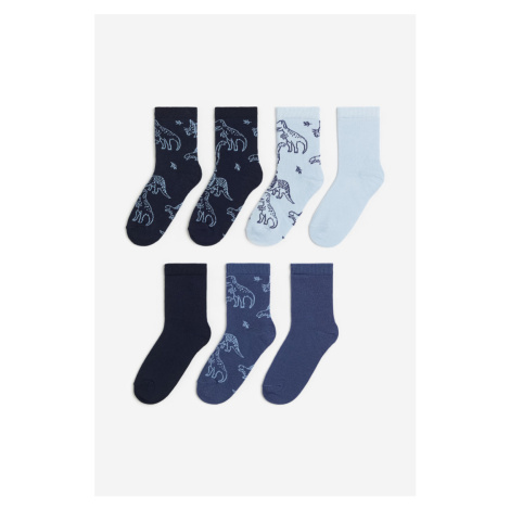 H & M - Balení: 7 párů ponožek - modrá H&M