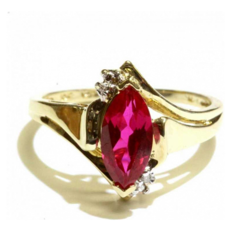 AutorskeSperky.com - Zlatý prsten s rubínem a brilianty - S5155