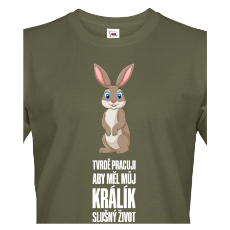 Pánské  tričko s vtipným potiskem Králík - pro majitele králíků BezvaTriko
