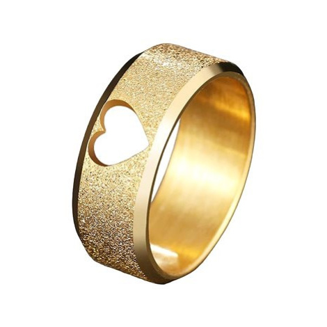 STYLE4 Třpytivý prsten se srdíčkem Hill, zlatá ocel