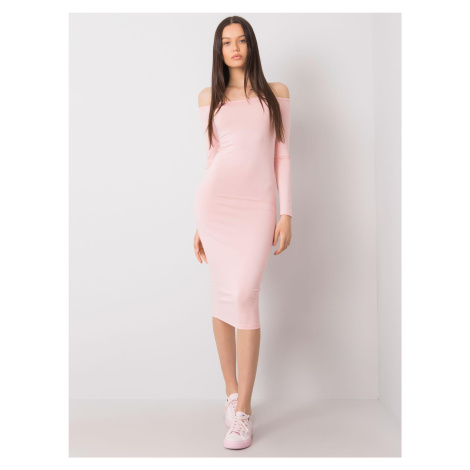 RUE PARIS Světle růžové šaty Fashionhunters