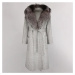 Luxusní dámský kabát ovčí vlna + kožešina liška