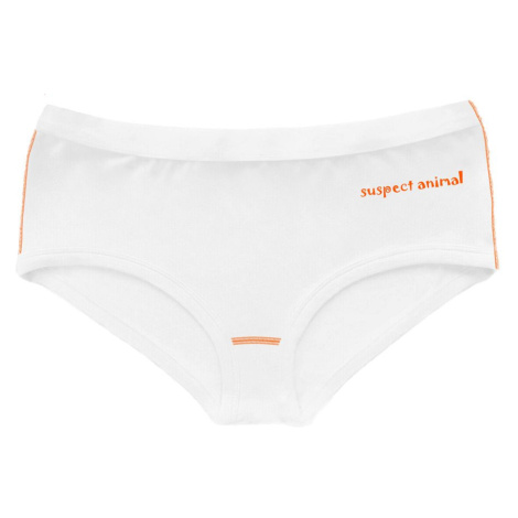 Dětské funkční kalhotky Boxerky ROBOKOČKA bílá Bamboo Ultra - Oranžová neon Suspect animal