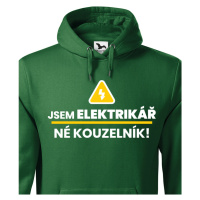 Pánská mikina -  Jsem elektrikář, né kouzelník! - ideální dárek k narozeninám