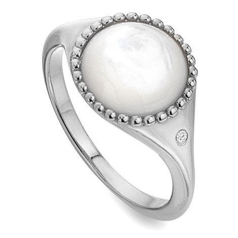 Hot Diamonds Stříbrný prsten s diamantem a perletí Most Loved DR258 52 mm