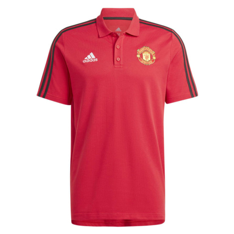 Manchester United pánské polo tričko 3-stripes red Adidas