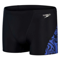 Pánské plavky speedo allover v-cut aquashort black/chroma blue