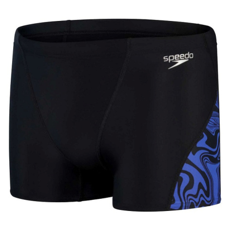 Pánské plavky speedo allover v-cut aquashort black/chroma blue