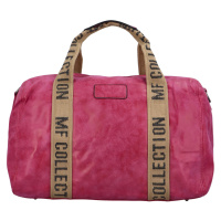 Cestovní dámská koženková kabelka Gita zimní kolekce, tmavě růžová