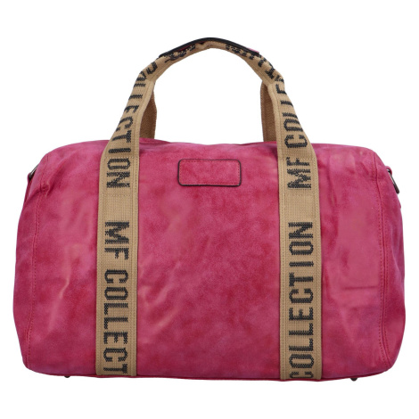 Cestovní dámská koženková kabelka Gita zimní kolekce, tmavě růžová MaxFly