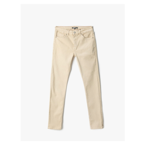 Koton Basic Gabardine Trousers with 5 Pockets Button Detailed.