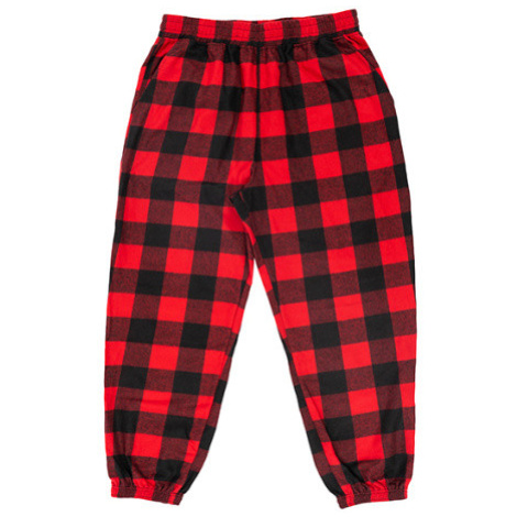 Burnside Pánské flanelové kalhoty BU8810 Red - Black -Checked