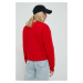 Mikina Tommy Jeans dámská, červená barva, s aplikací