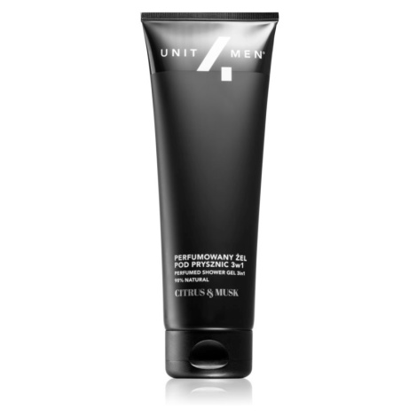 Unit4Men Perfumed shower gel 3 v 1 šampon, kondicionér a sprchový gel s parfemací Citrus and Mus