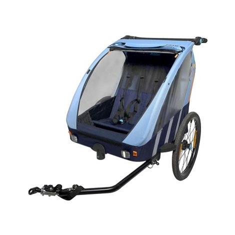 Trailblazer dětský kombinovaný vozík za kolo + kočárek pro 2 děti - modrý Bellelli
