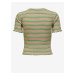 Zeleno-béžové dámské pruhované tričko ONLY Janie