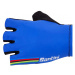 SANTINI Cyklistické rukavice krátkoprsté - UCI RAINBOW - modrá/duhová