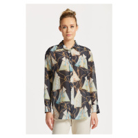 KOŠILE GANT REL SAILING PRINT COT SILK SHIRT modrá