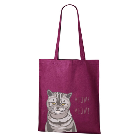DOBRÝ TRIKO Bavlněná taška s potiskem Naštvaná kočka Barva: Fuchsiová