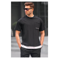 Madmext Black Multicolored Basic Men's T-Shirt 6090
