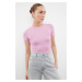 Trendyol Pink Viscose/Soft Fabric Fitted Stretchy Knitted Blouse