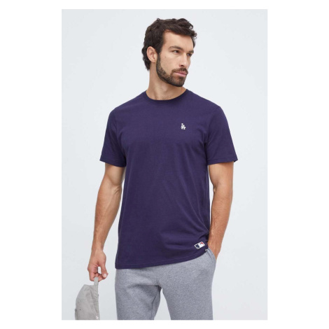 Bavlněné tričko 47brand MLB Los Angeles Dodgers tmavomodrá barva 47 Brand