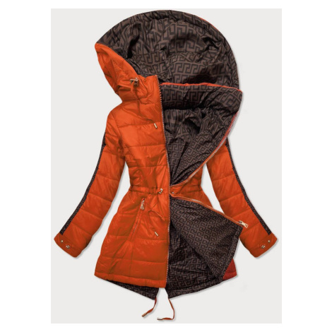 Oranžová oboustranná dámská bunda (W556-1) MHM