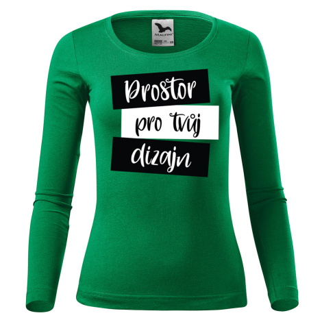 MMO Dámské tričko s dlouhým rukávem s vlastním potiskem Barva: Trávová zelená