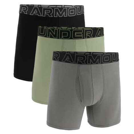 Pánské boxerky Perf Cotton 6in 3Pack Green - Under Armour
