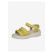 Žluté dámské kožené sandály na platformě Caprice