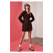 Trendyol Brown Suede Dress With Short Skirt