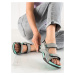 Originální sandály šedo-stříbrné dámské bez podpatku