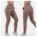 NEBBIA - Dámské kalhoty s vysokým pasem 409 (brown) - NEBBIA