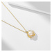 JAY Stříbrný náhrdelník s bílou perlou Estelle, stříbro 925/1000 JAY-0051-YN0002 Zlatá 39 cm + 5