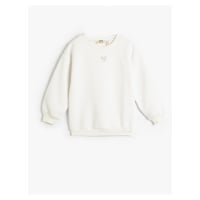 Koton Long Sleeve Sweatshirt, Crew Neck Applique Detailed, Sharding