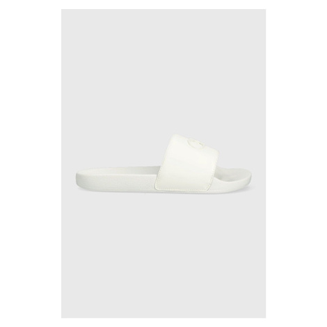 Pantofle Calvin Klein POOL SLIDE W/HW dámské, bílá barva, na platformě, HW0HW01509