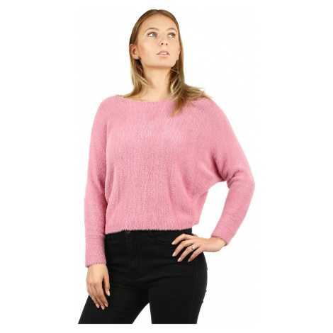 Jednobarevný chlupatý dámský svetr