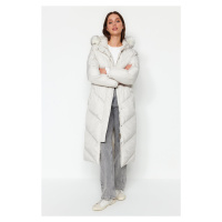 Trendyol Ecru Oversize Für Hooded Water Regent Puffer Coat