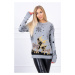 Christmas motif sweater gray