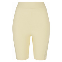 Dámské šortky // Urban Classics Ladies High Waist Lace Inset Cycle Shorts softyellow