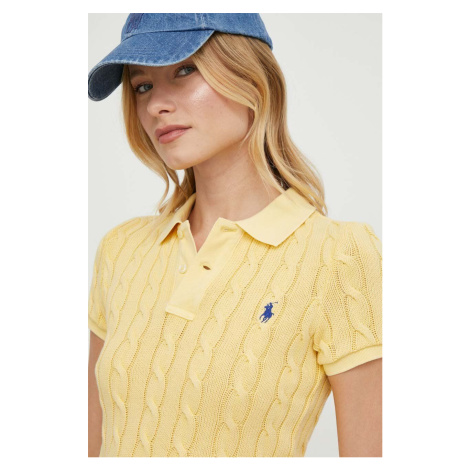 Bavlněné polo tričko Ralph Lauren žlutá barva, 211943010