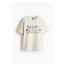 H & M - Oversized tričko's potiskem - béžová