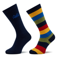 Sada 2 párů vysokých ponožek unisex United Colors Of Benetton