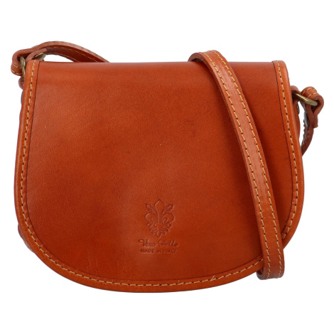 Malá dámská kožená crossbody Lorentii, koňaková Delami Vera Pelle