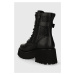 Kožené kotníkové boty Liu Jo FLAIR 03 dámské, černá barva, na platformě, SF3015PX39522222
