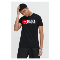Bavlněné tričko Diesel T-DIEGOR-DIV černá barva, s aplikací, A03766.0GRAI